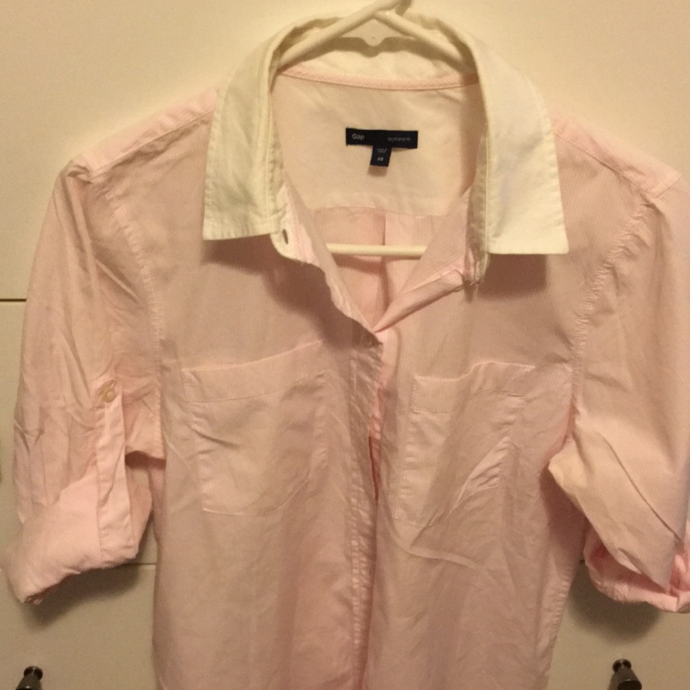 GAP Boyfriend pink fit button down shirt Sz XS